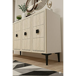 Ka1202bt - Leyla Konsol ,tv Sehpasi , Çok Amaçli Dolap, Kahve Köşesi̇ 120cm Beyaz-traverten Traverten
