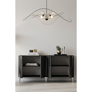 Ka1531as - İlhani̇ye Konsol, Tv Sehpasi, Çok Amaçli Dolap Ve Kahve Köşesi̇ 150cm Antrasi̇t-si̇lver Silver