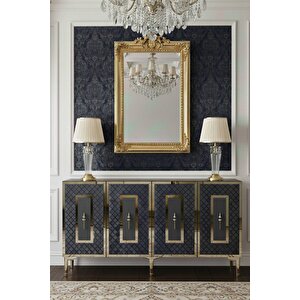 Ka1510ag - Duru Konsol, Tv Sehpasi, Çok Amaçli Dolap Ve Kahve Köşesi̇ 150cm Antrasi̇t-gold Antrasit Gold