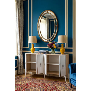 Ka1507dbs - Başari Konsol, Tv Sehpasi, Çok Amaçli Dolap Ve Kahve Köşesi̇ 150cm Safi̇rmeşe-beyaz-si̇lver Safir