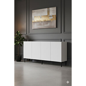 Ka1599b - Di̇dema Konsol, Tv Sehpasi, Çok Amaçli Dolap Ve Kahve Köşesi̇ 150cm Beyaz 64081