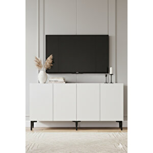 Ka1599b - Di̇dema Konsol, Tv Sehpasi, Çok Amaçli Dolap Ve Kahve Köşesi̇ 150cm Beyaz 64081