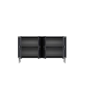 Ka1207as - Kerem Konsol, Tv Sehpasi, Çok Amaçli Dolap Ve Kahve Köşesi̇ 120cm Antrasi̇t-si̇lver Silver