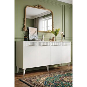 Ka1540b - Emi̇na Konsol, Tv Sehpasi, Çok Amaçli Dolap Ve Kahve Köşesi̇ 150cm Beyaz 64081