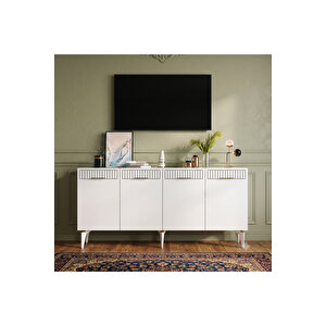 Ka1540b - Emi̇na Konsol, Tv Sehpasi, Çok Amaçli Dolap Ve Kahve Köşesi̇ 150cm Beyaz 64081