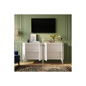 Ka1540b - Emi̇na Konsol, Tv Sehpasi, Çok Amaçli Dolap Ve Kahve Köşesi̇ 150cm Beyaz 64081