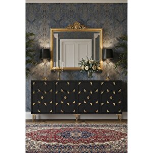 Ka1523ag - Rabbi̇t Konsol ,tv Sehpasi , Çok Amaçli Dolap, Kahve Köşesi̇ 150 Cm Antrasi̇t-gold Antrasit Gold