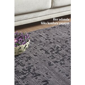 Antrasit Şönil Kilim Kaymaz Taban Yıkanabilir Salon Halısı Mutfak Yolluk Koridor Halısı 80x100 cm