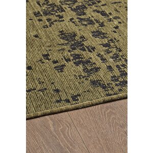 Yeşil Şönil Kilim Kaymaz Taban Yıkanabilir Salon Halısı Mutfak Yolluk Koridor Halısı 100x350 cm
