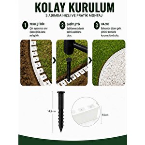Esnek Pvc Çim Ayırıcı, Bahçe Peyzaj Düzenleyici, ( 10 Metre Beyaz ) Çim Sınırlayıcı Esnek Plastik ,taş, Toprak Ayraç Bariyer Peyzaj Bordürü