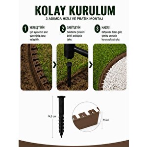 Esnek Pvc Çim Ayırıcı, Bahçe Peyzaj Düzenleyici, ( 5 Metre Kahverengi ) Çim Sınırlayıcı Esnek Plastik ,taş, Toprak Ayraç Bariyer Peyzaj Bordürü