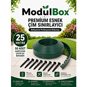 Esnek Pvc Çim Ayırıcı, Bahçe Peyzaj Düzenleyici, ( 25 Metre Yeşil ) Çim Sınırlayıcı Esnek Plastik ,taş, Toprak Ayraç Bariyer Peyzaj Bordürü