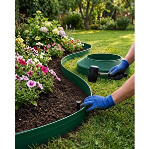 Esnek Pvc Çim Ayırıcı, Bahçe Peyzaj Düzenleyici, ( 25 Metre Yeşil ) Çim Sınırlayıcı Esnek Plastik ,taş, Toprak Ayraç Bariyer Peyzaj Bordürü