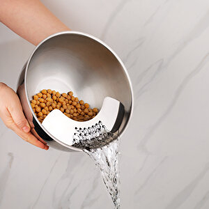 Gurme Süzgeçli Karıştırma Kabı 3 Parça-inox