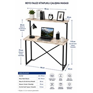 Falez Çalışma Masası Kitaplıklı, Bilgisayar Masası, Ofis Masası Efes