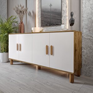 Bohem Serisi Riva Modern 160 Cm 4 Kapaklı Salon Konsolu - Aytaşı Ceviz