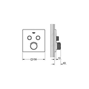 Grohtherm Smartcontrol Çift Valfli Akış Kontrollü, Ankastre Termostatik Duş Bataryası - 29124dc0