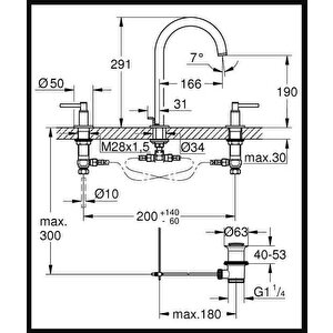 Atrio Üç Delikli Lavabo Bataryası 20649gn0