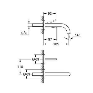 Atrio İki Delikli Lavabo Bataryası Joystick - 29410gl0