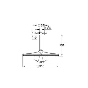 Rai̇nshower Mono 310 Cube Tepe Duşu Seti̇ 142 Mm, Tek Akişli - 26566gn0