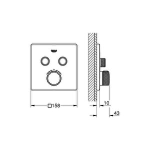 Grohtherm Smartcontrol Çift Valfli Akış Kontrollü, Ankastre Termostatik Duş Bataryası Cool Sunrise - 29124gl0