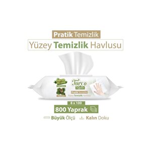 Turco Doğadan Pratik Temizlik Turco Doğadan Pratik Yüzey Temizlik Havlusu 8x100 (800 Yaprak)