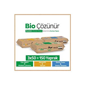 Bio Çözünür Yüzey Temizlik Havlusu&mendili Karma Paket 3x50 (150 Yaprak)
