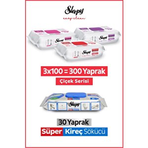 Easy Clean Çiçek Serisi&süper Kireç Sökücü Yüzey Temizlik Havlusu&mendili(3x100+30)
