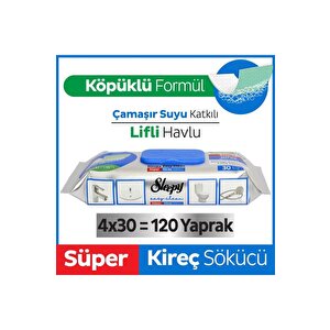 Easy Clean Süper Kireç Sökücü Yüzey Temizlik Havlusu&mendili 4x30 (120 Yaprak)