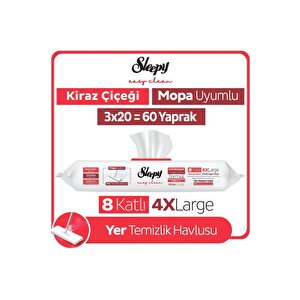 Easy Clean Kiraz Çiçeği Mopa Uyumlu Yer Temizlik Havlusu&mendili 3x20 (60 Yaprak)