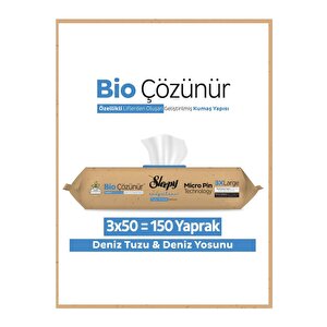 Bio Çözünür Yüzey Temizlik Havlusu&mendili Deniz Tuzu&yosun 3x50 (150 Yaprak)