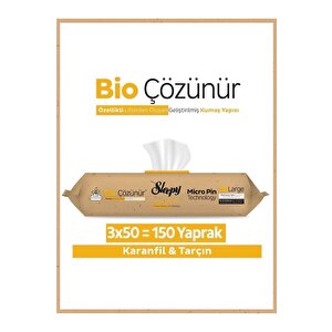 Bio Çözünür Yüzey Temizlik Havlusu&mendili Karanfil&tarçın 3x50 (150 Yaprak)
