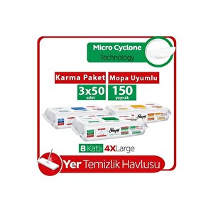Easy Clean Mopa Uyumlu Yer Temizlik Havlusu&mendili Karma Paket 3x50 (150 Yaprak)