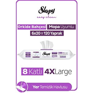 Easy Clean Orkide Bahçesi Mopa Uyumlu Yer Temizlik Havlusu&mendili 6x20 (120 Yaprak)