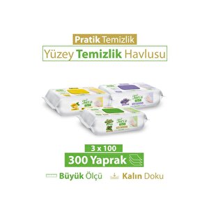 Turco Doğadan Pratik Temizlik Turco Doğadan Pratik Yüzey Temizlik Havlusu Yeşil Sabun Lavanta Limon 3x100