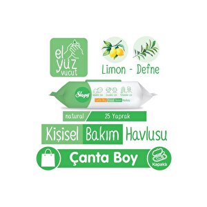 Natural Kişisel Bakım Havlusu Çanta Boy 25 Yaprak