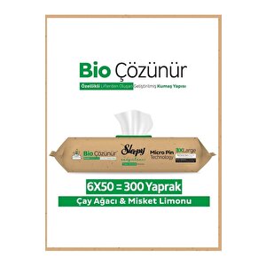Bio Çözünür Yüzey Temizlik Havlusu&mendili Çay Ağacı&misket Limonu 6x50 (300 Yaprak)