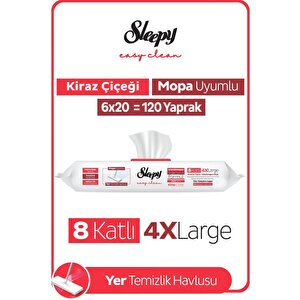 Easy Clean Kiraz Çiçeği Mopa Uyumlu Yer Temizlik Havlusu&mendili 6x20 (120 Yaprak)