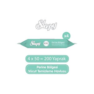 Perine Bölgesi Vücut Temizleme Havlusu 4x50 (200 Yaprak)