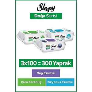 Doğa Serisi Yüzey Temizlik Havlusu&mendili Çam&okyanus&dağ Esintisi 3x100 (300 Yaprak)