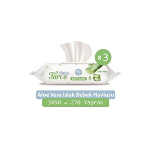 Baby Turco Softcare Aloe Vera Islak Bebek Havlusu 3'lü Paket
