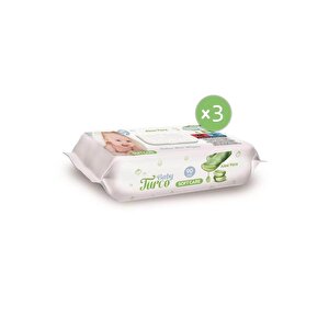 Baby Turco Softcare Aloe Vera Islak Bebek Havlusu 3'lü Paket