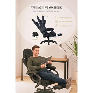 Fashcolle Dynamic Air Kumaş Black Masajlı Oyuncu Koltuğu