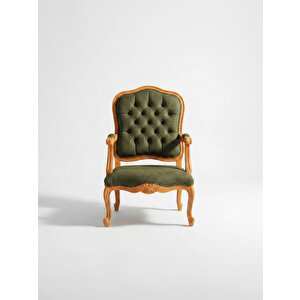 Throne Fransız Still Klasik Ahşap Berjer Natural