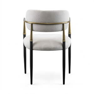 Elegance Kolçaklı Metal Mutfak Sandalyesi Siyah-Beyaz