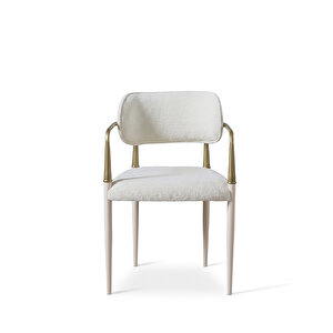 Elegance Kolçaklı Metal Mutfak Sandalyesi Beyaz