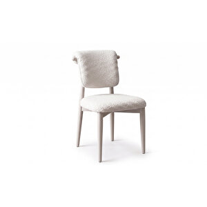 Eyfel Cappuccino Exclusive Ahşap Sandalye Beyaz