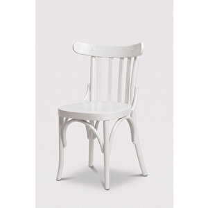 Clara Retro Thonet Kolçaklı Ahşap Sandalye Beyaz
