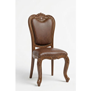 Orsay Klasik Fransız Stil Ahşap Sandalye Ceviz