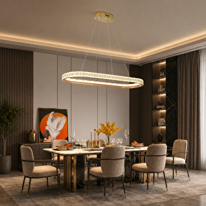 Elio Sıralı Gold Ledli Avize Yatak Odası, Koridor, Salon Avize